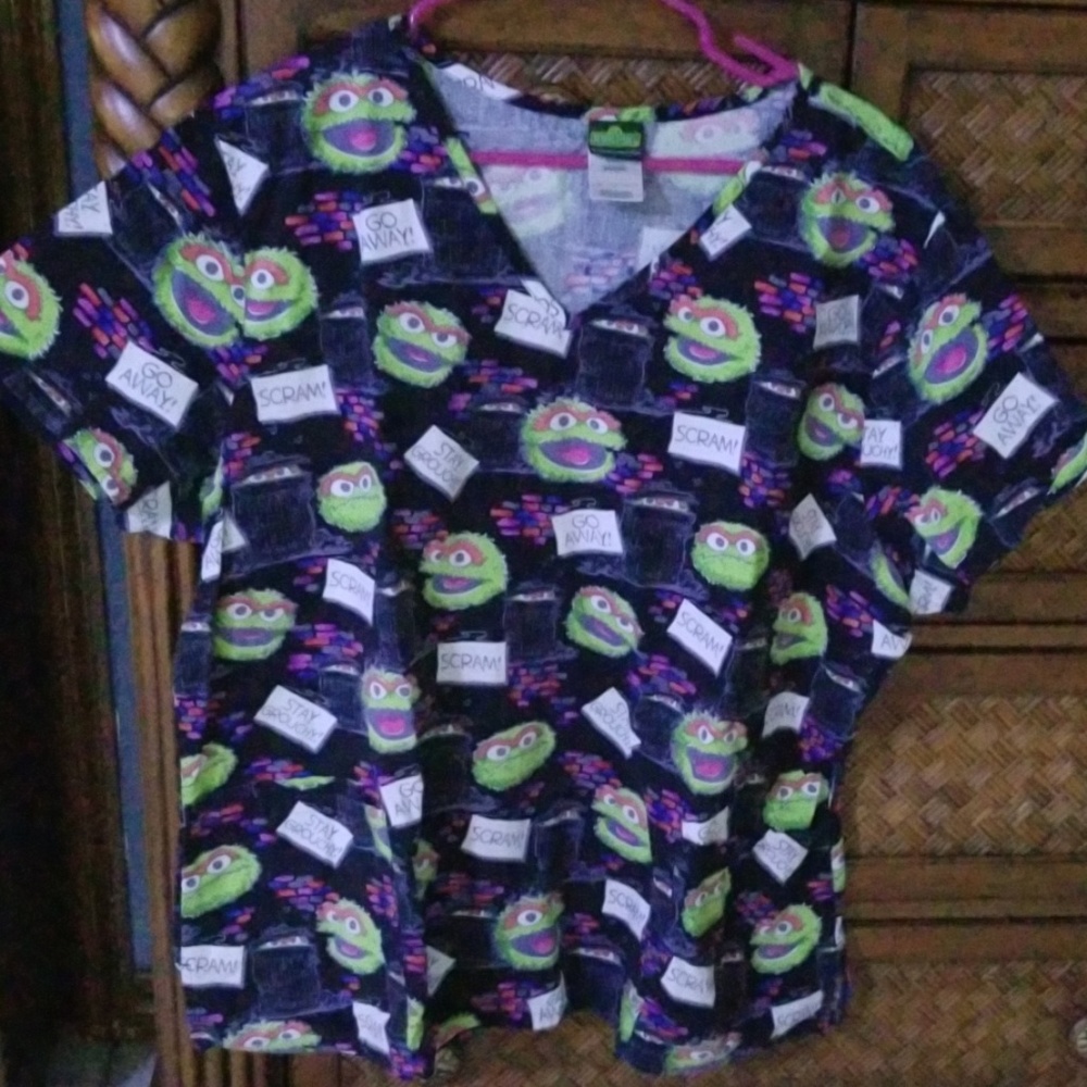 Oscar the Grouch Scrub top
